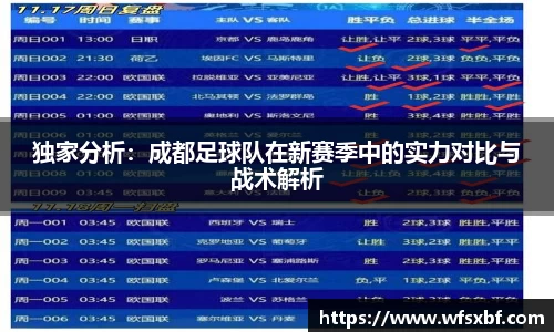 独家分析：成都足球队在新赛季中的实力对比与战术解析