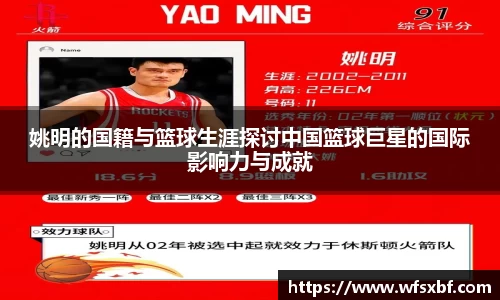 姚明的国籍与篮球生涯探讨中国篮球巨星的国际影响力与成就
