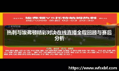热刺与埃弗顿精彩对决在线直播全程回顾与赛后分析