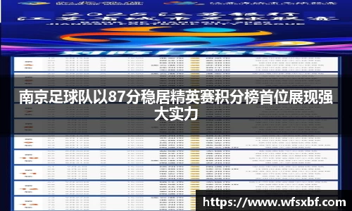 南京足球队以87分稳居精英赛积分榜首位展现强大实力